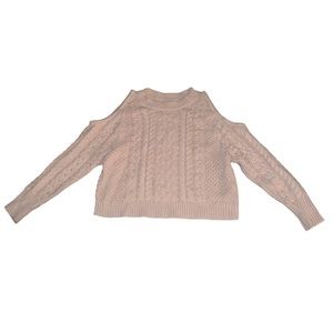 Aerie Shoulder Cut-Out Crochet Sweater, Size M
